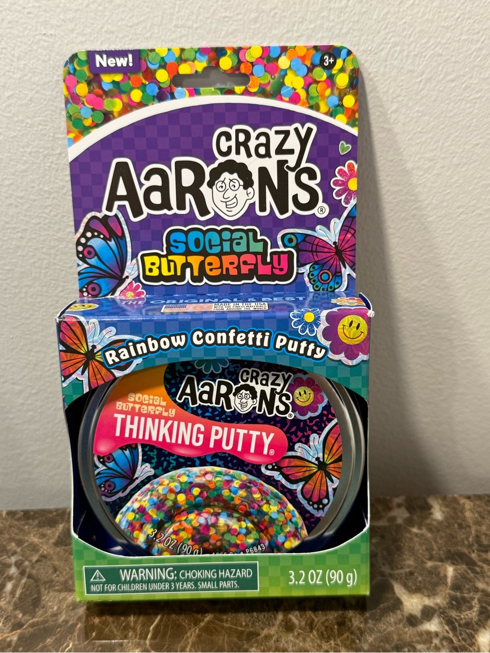 Crazy Aaron’s Rainbow Confetti Social Butterfly Thinking Putty - Multicolor